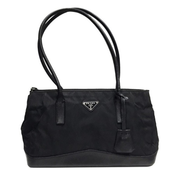 Prada nylon and leather vintage satchel bag